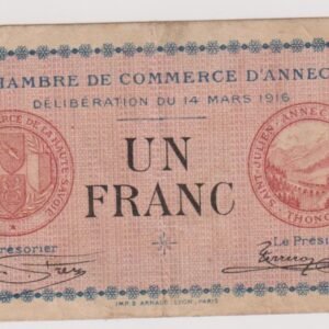 FRANCIA 1 FRANC CHAMBRE DE COMERCE 1916