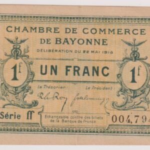 FRANCIA 1 FRANC CHAMBRE DE COMERCE 1916