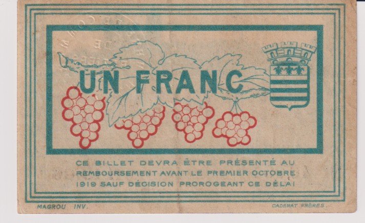 FRANCIA 1 FRANC CHAMBRE DE COMERCE 1915 - Imagen 2