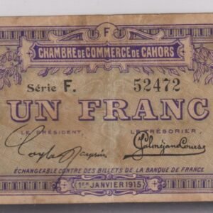 FRANCIA 1 FRANC CHAMBRE DE COMERCE 1915