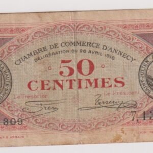 FRANCIA 50 CENTIMOS CHAMBRE DE COMERCE 1916