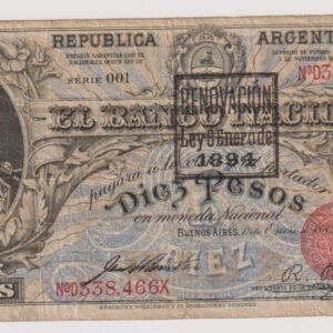 ARGENTINA 10 PESOS GARANTIDO COL 188 C