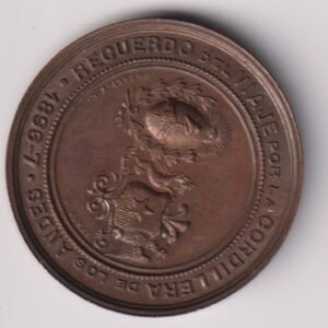 MEDALLA EXPRESO VILLALONGA VIAJE POR LA CORDILLERA DE LOS ANDES 1896-7