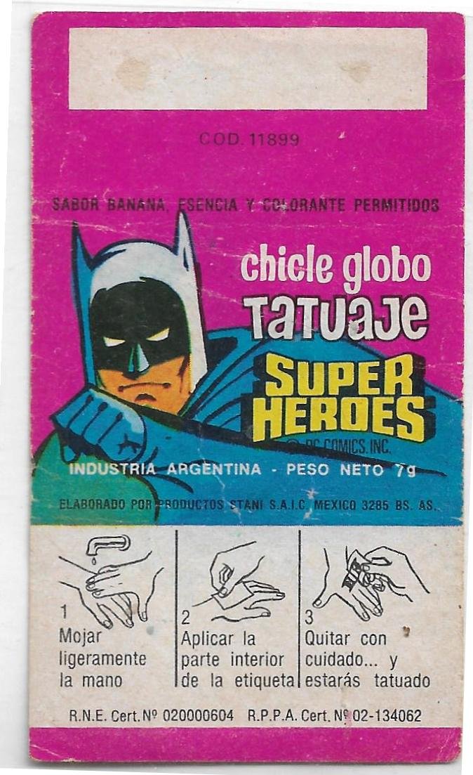 ENVOLTORIO FIGUS CHICLE STANI SUPER HEROES SUPERMAN