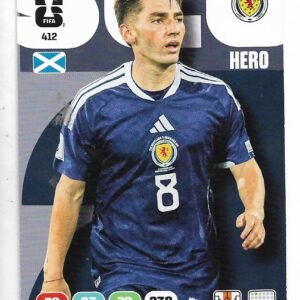 ADRENALYN OFFICIAL TRADING CARDS MUNDIAL 2026 BILLY GILMOOUR N°412