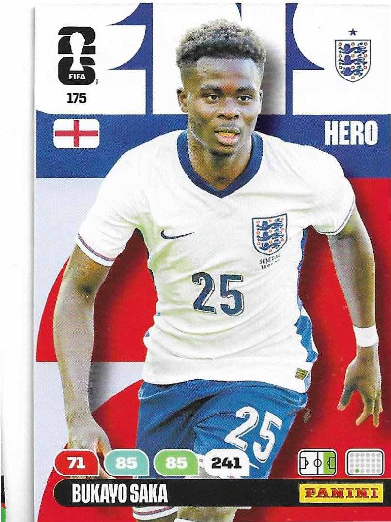 ADRENALYN OFFICIAL TRADING CARDS MUNDIAL 2026 BUKAYO SAKA N°175