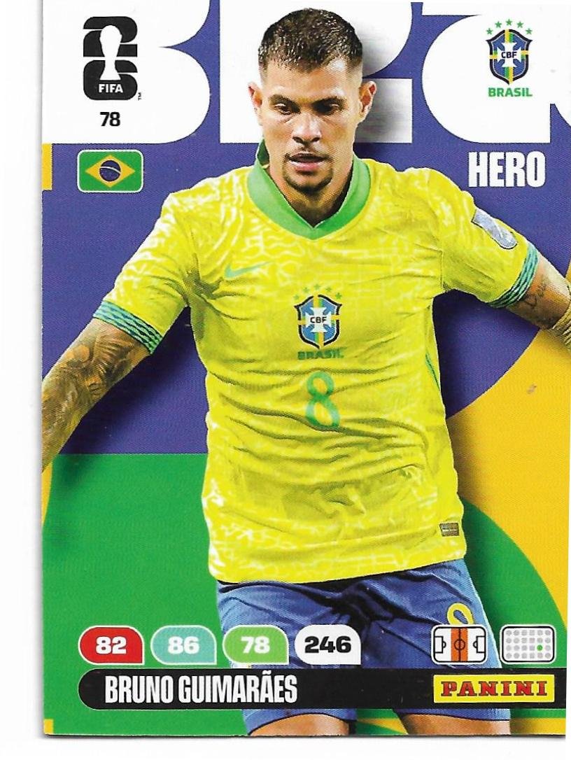 ADRENALYN OFFICIAL TRADING CARDS MUNDIAL 2026 BRUNO GUIMARAES N°78