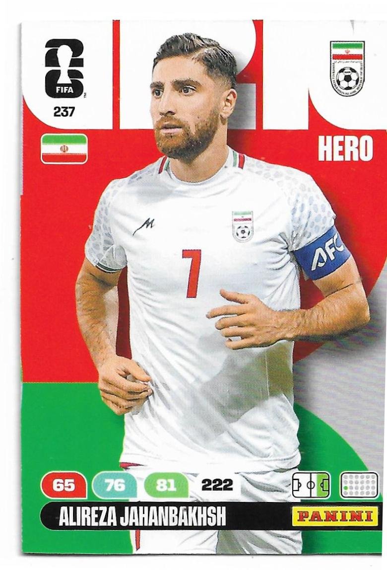ADRENALYN OFFICIAL TRADING CARDS MUNDIAL 2026 ALIREZA JAHANBAKHSH N°237