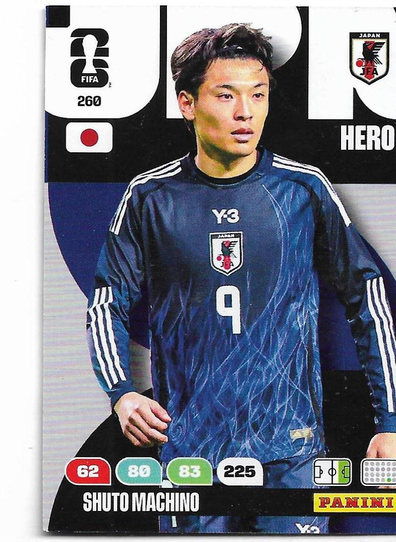 ADRENALYN OFFICIAL TRADING CARDS MUNDIAL 2026 SHUTO MACHINO N°260