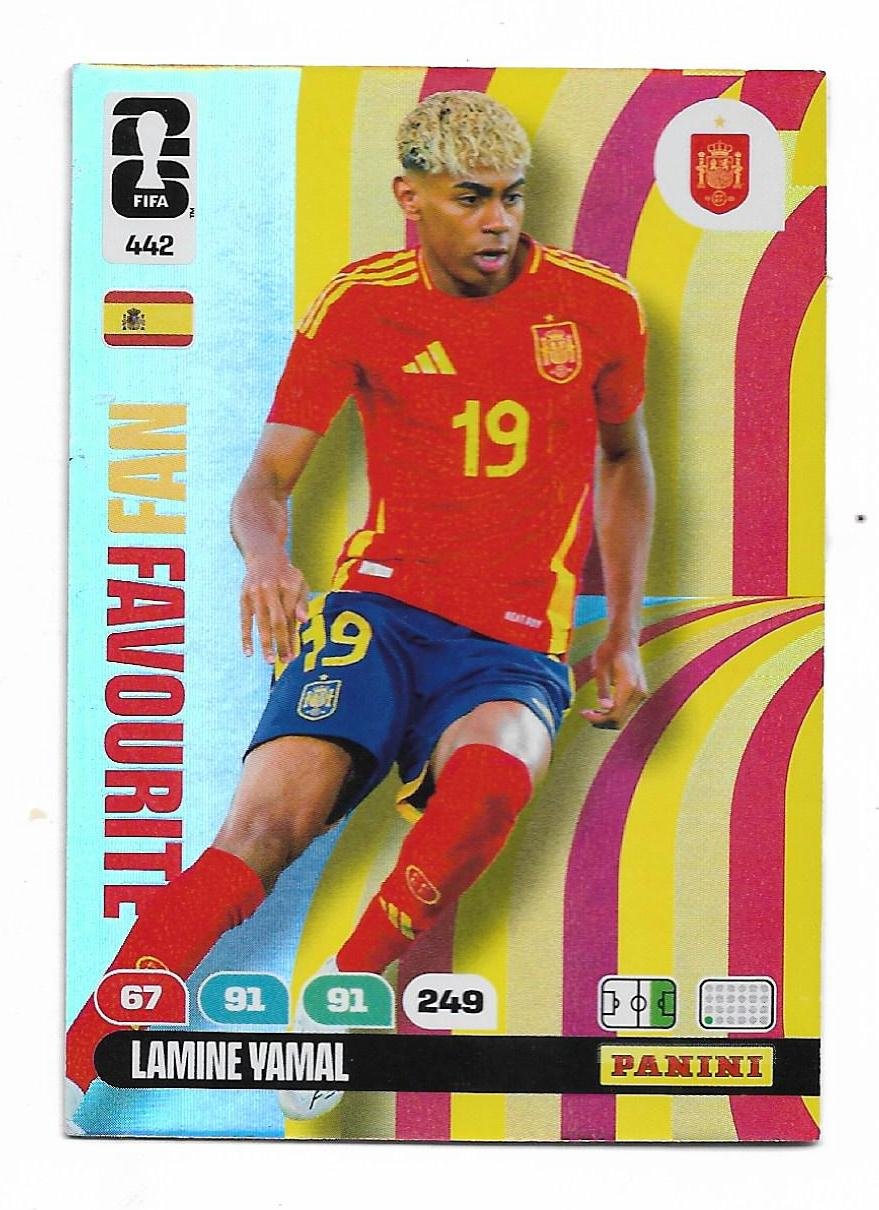 ADRENALYN OFFICIAL TRADING CARDS MUNDIAL 2026 FAVOURITE LAMINE YAMAL N°442