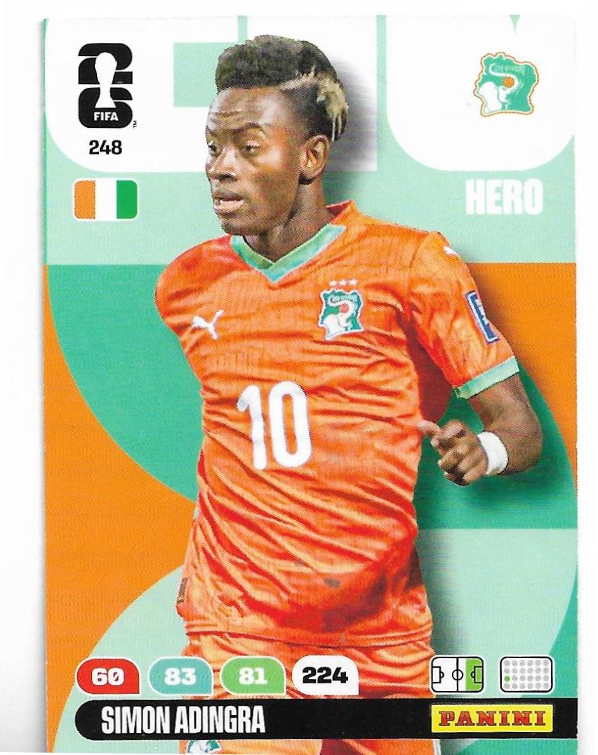 ADRENALYN OFFICIAL TRADING CARDS MUNDIAL 2026 SIMON ADINGRA N°248
