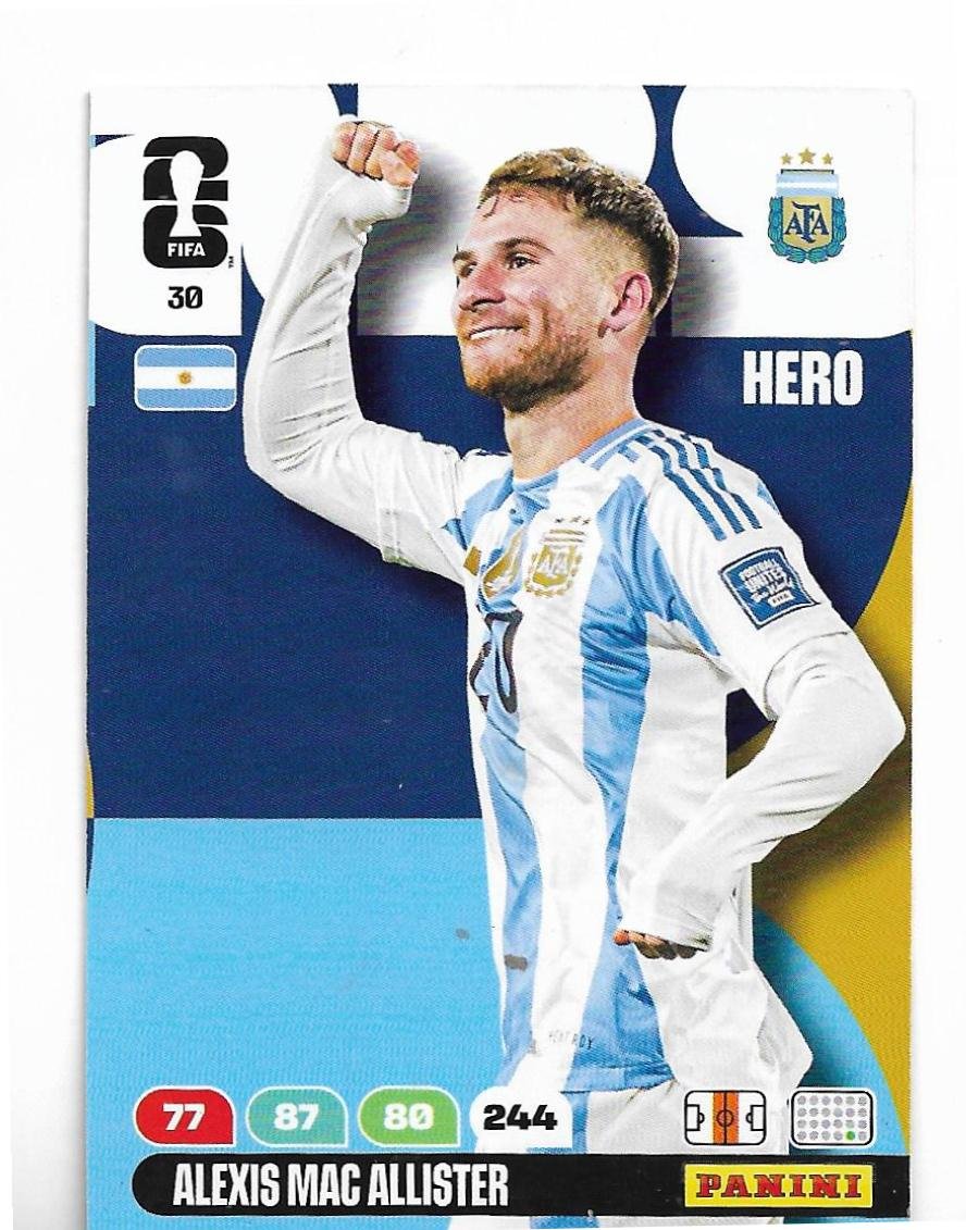 ADRENALYN OFFICIAL TRADING CARDS MUNDIAL 2026 ALEXIS MAC ALLISTER N°30