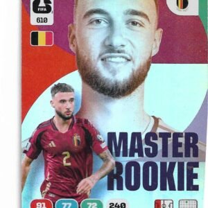 ADRENALYN OFFICIAL TRADING CARDS MUNDIAL 2026 M. ROOKIE ZENO DEBAST N°610