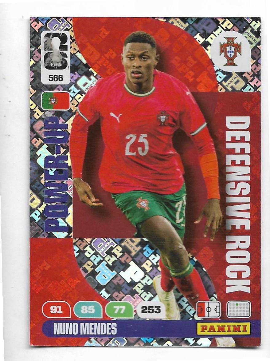 ADRENALYN OFFICIAL TRADING CARDS MUNDIAL 2026 POWER-UP NUNO MENDES N°566