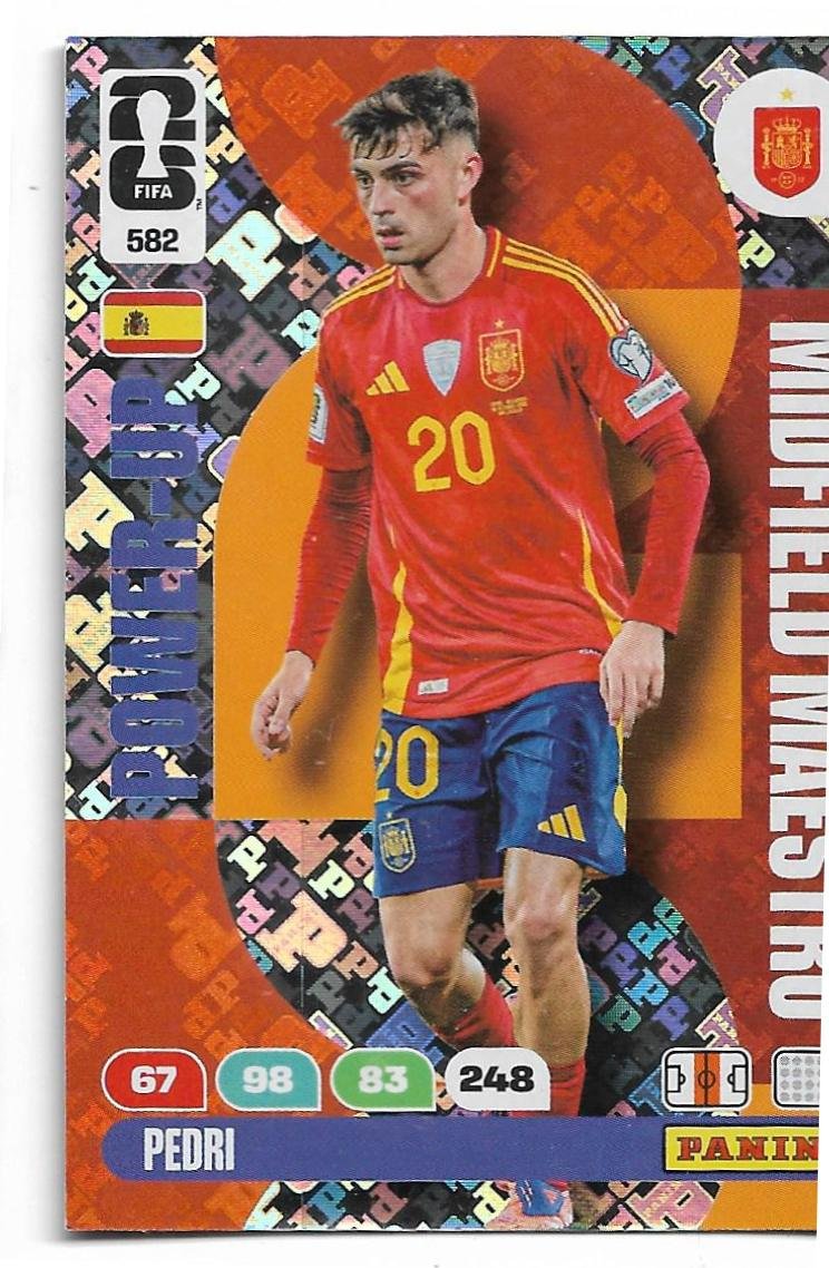 ADRENALYN OFFICIAL TRADING CARDS MUNDIAL 2026 POWER-UP PEDRI N°582