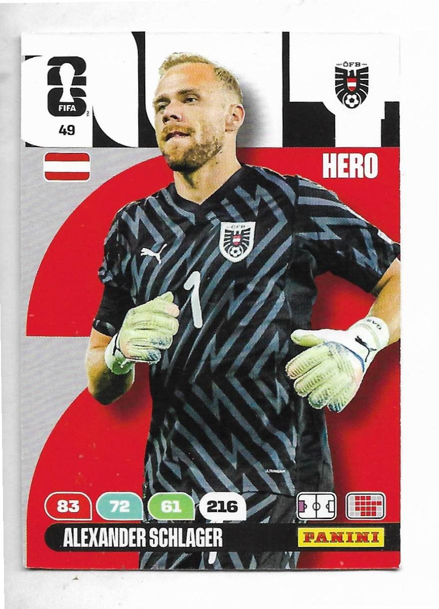 ADRENALYN OFFICIAL TRADING CARDS MUNDIAL 2026 ALEXANDER SCHLAGER N° 49