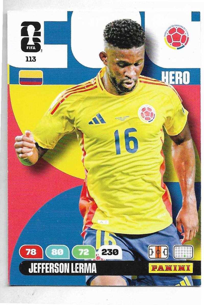ADRENALYN OFFICIAL TRADING CARDS MUNDIAL 2026 JEFFERSON LERMA N° 113