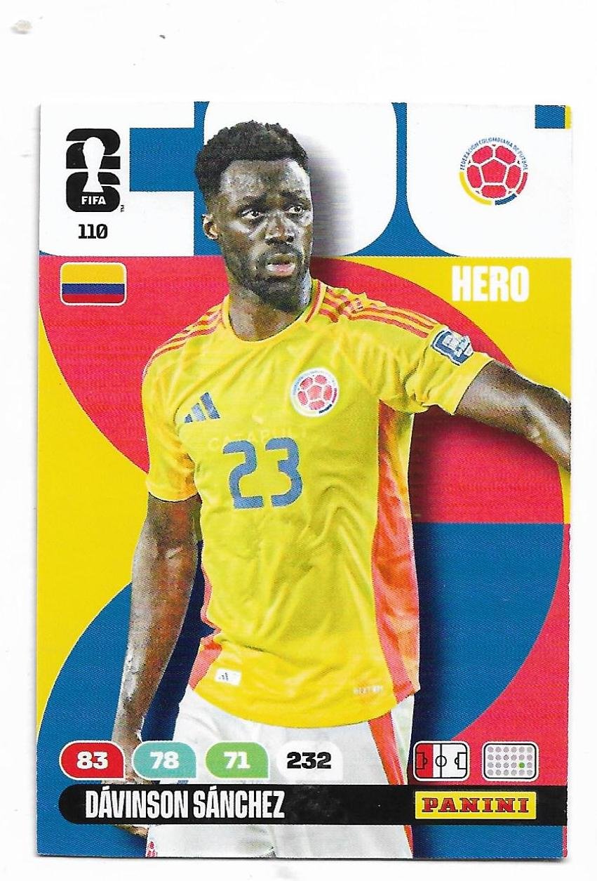 ADRENALYN OFFICIAL TRADING CARDS MUNDIAL 2026 DÁVINSON SÁNHEZ N°110