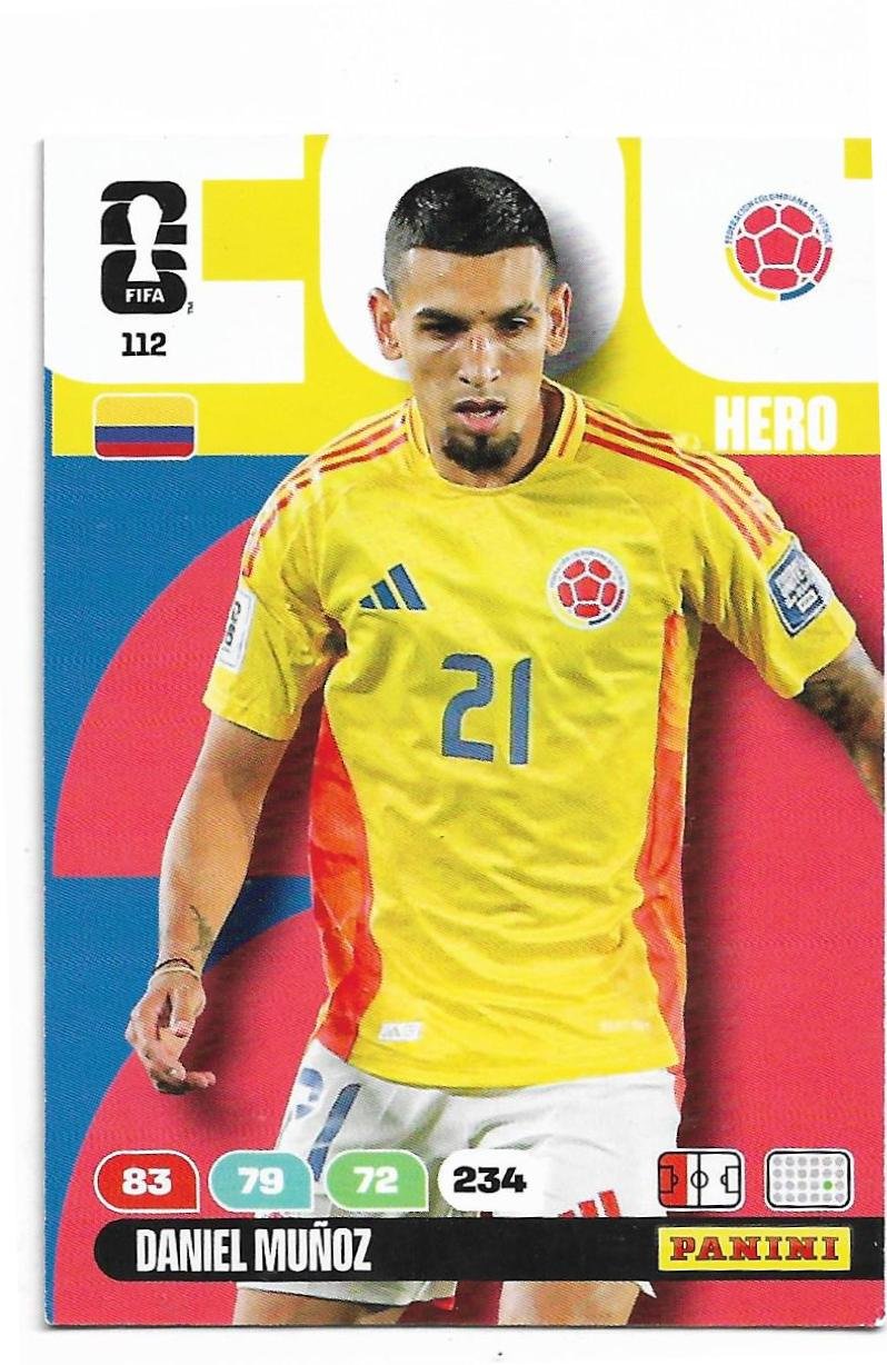 ADRENALYN OFFICIAL TRADING CARDS MUNDIAL 2026 DANIEL MUÑOZ  N°112