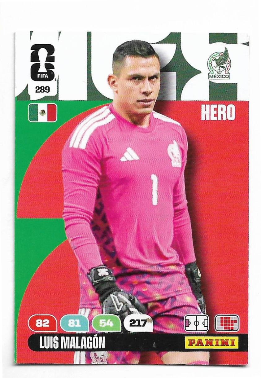 ADRENALYN OFFICIAL TRADING CARDS MUNDIAL 2026 LUIS MALAGÓN N°289
