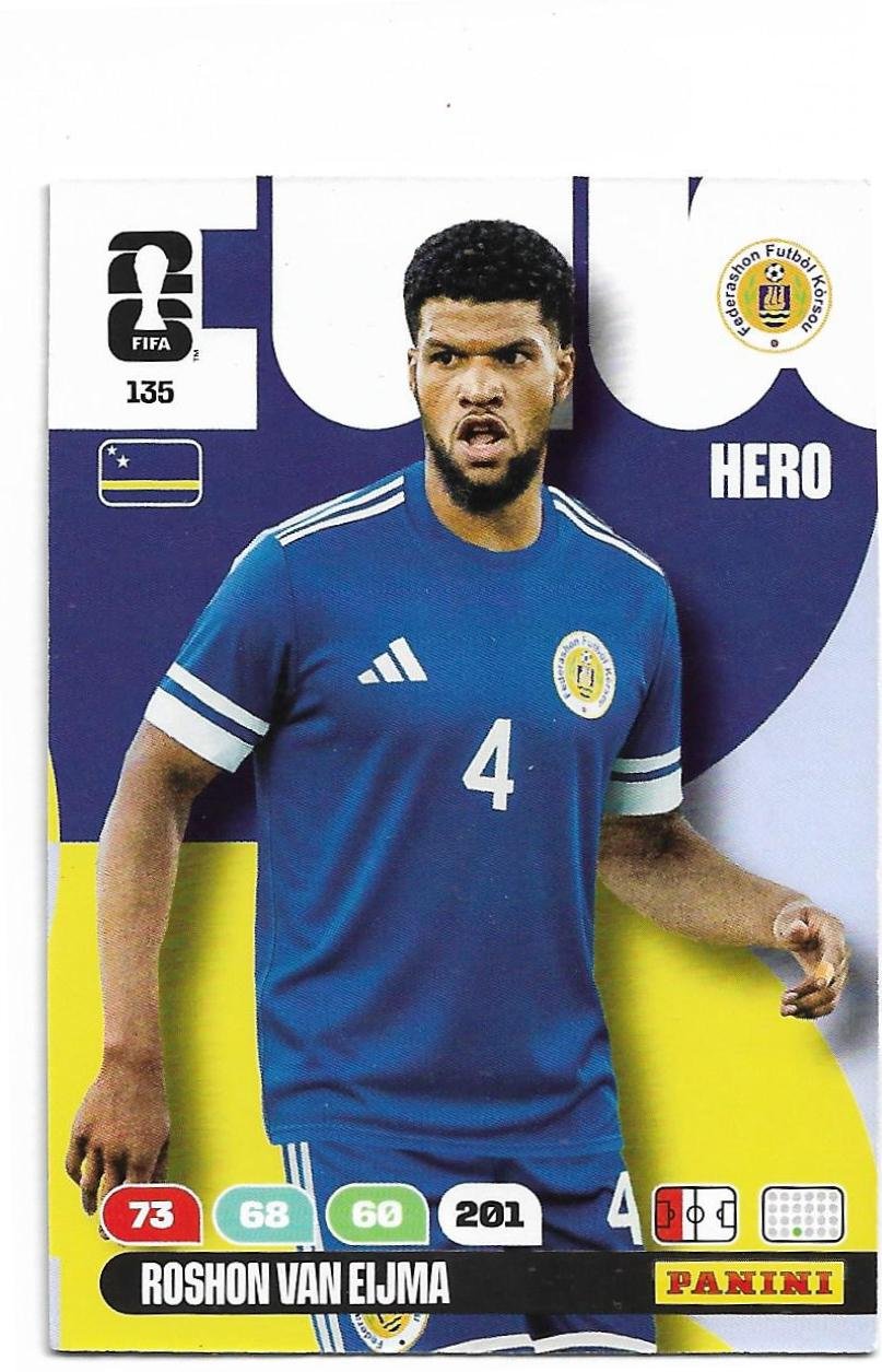 ADRENALYN OFFICIAL TRADING CARDS MUNDIAL 2026 ROSHON VAN EIJIMA N°135