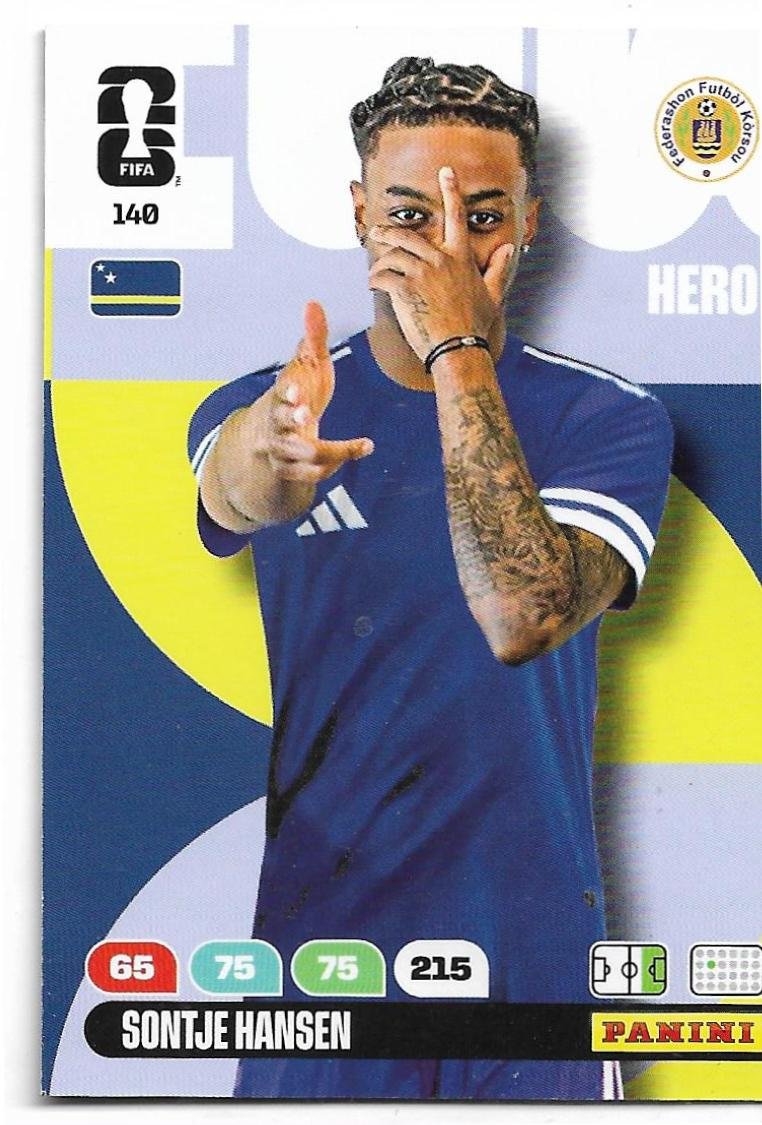 ADRENALYN OFFICIAL TRADING CARDS MUNDIAL 2026 SONTJE HANSEN N°140