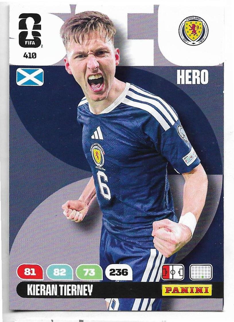 ADRENALYN OFFICIAL TRADING CARDS MUNDIAL 2026 KIERAN TIERNEY N°410