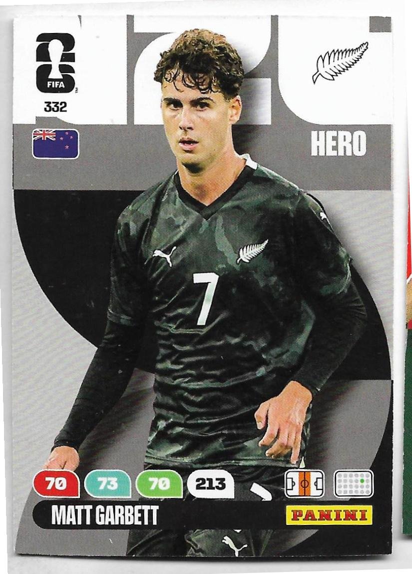 ADRENALYN OFFICIAL TRADING CARDS MUNDIAL 2026 MATT GARBETT N°332
