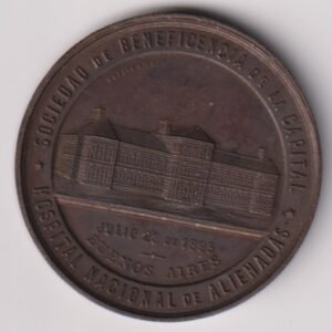 MEDALLA HOSPITAL NACIONAL DE ALIENADAS 1895