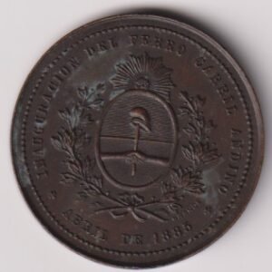 MEDALLA INAUGURACION DEL FERROCARRIL ANDINO 1885