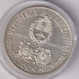 ARGENTINA PROOF CONSTITUYENTE 5 PESOS PLATA