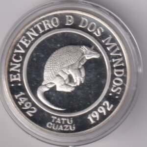 ARGENTINA 25 PESOS TATU GUAZU 1992 PLATA PROOF CJ 10.1.1