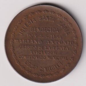 MEDALLA IGLESIA SANTA MARIA DE RAMOS MEJIA 1899