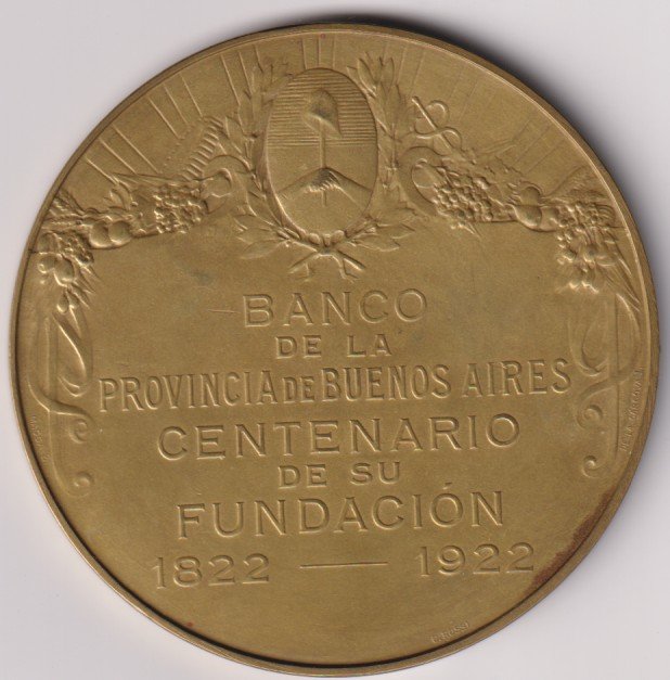 MEDALLA BANCO PROVINCIA 1922 - Imagen 2