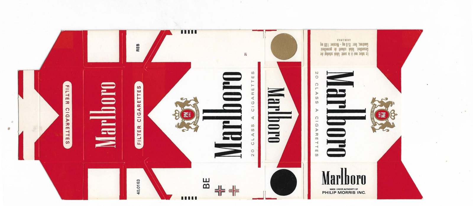 MARQUILLA MARLBORO 20 CIGARRILLOS BÉLGICA