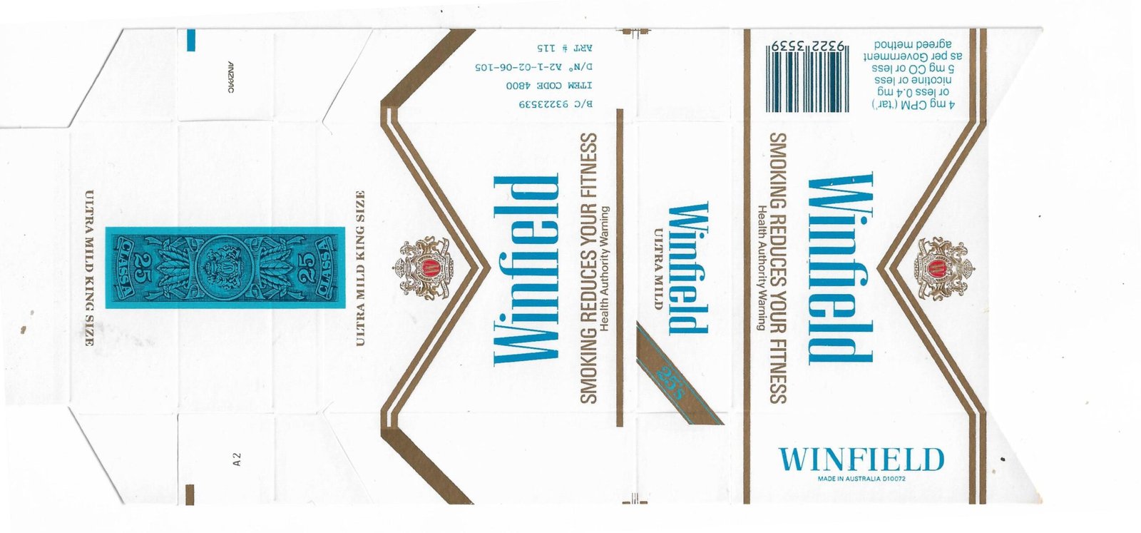 MARQUILLA ROTHMANS 25 CIGARRILLOS AUSTRALIA BOX
