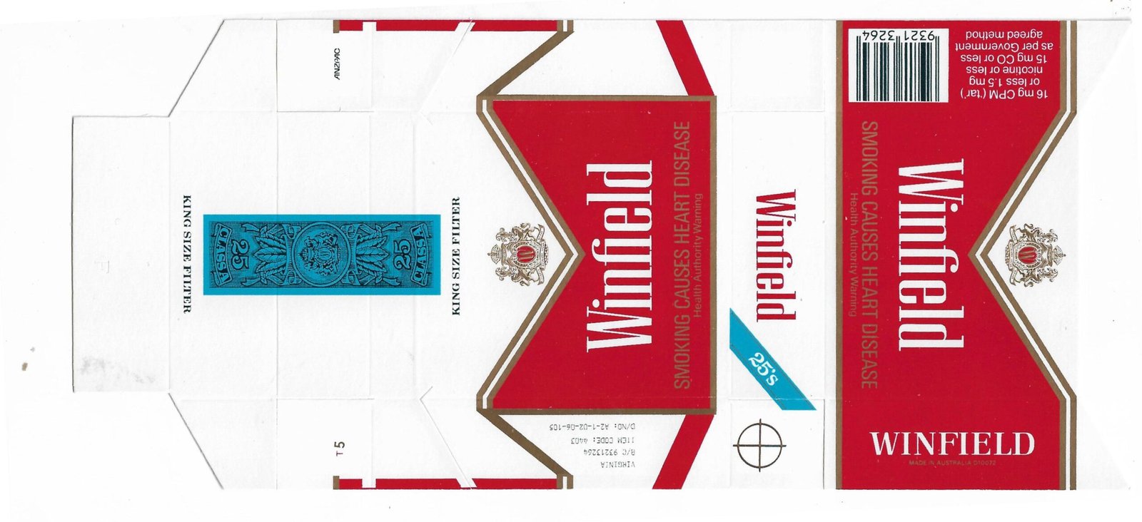 MARQUILLA ROTHMANS 25 CIGARRILLOS AUSTRALIA BOX