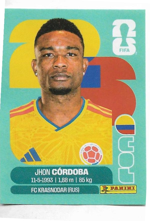 FIGURITAS FIFA MUNDIAL 2026 JHON CÓRDOBA COL 18