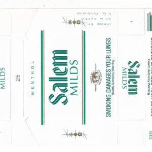 MARQUILLA SALEM 25 CIGARRILLOS AUSTRALIA BOX