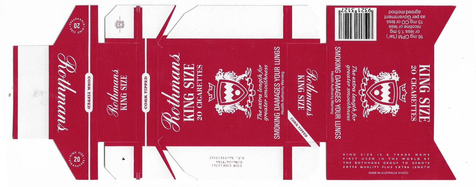 MARQUILLA KING SIZE 20 CIGARRILLOS AUSTRALIA BOX