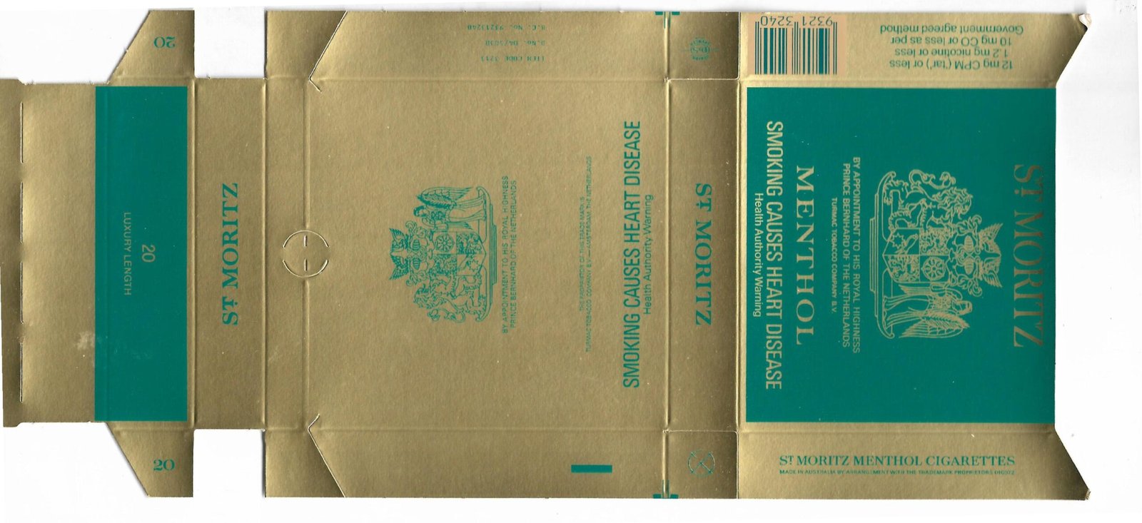 MARQUILLA ST MORTIZ 20 CIGARRILLOS AUSTRALIA BOX