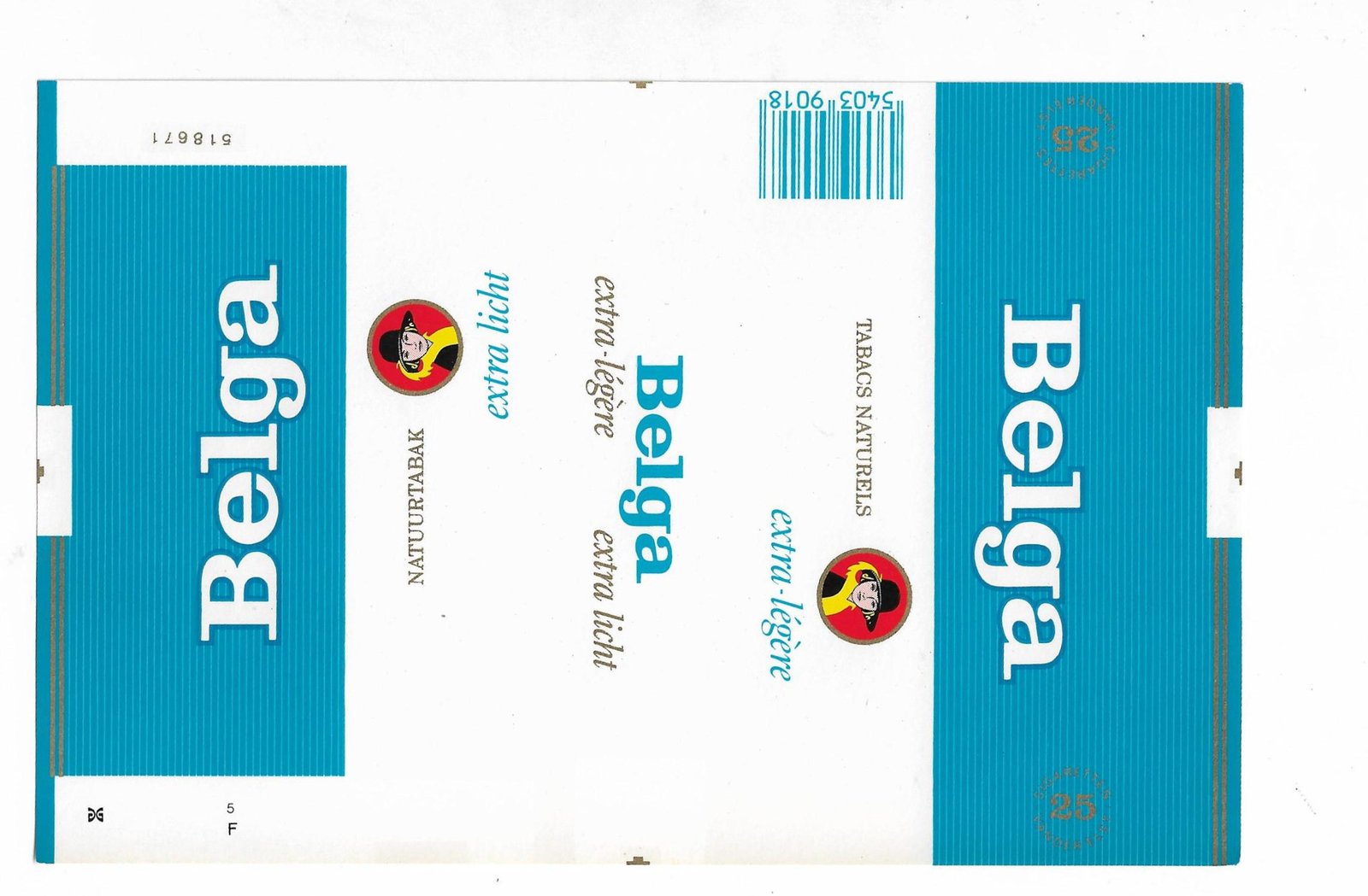 MARQUILLA BELGA 25 CIGARRILLOS BÉLGICA