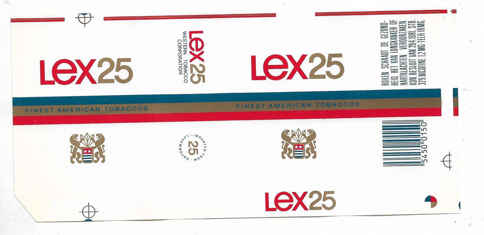 MARQUILLA LEX 25 CIGARRILLOS HOLANDA