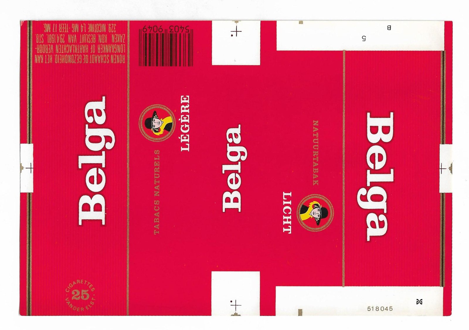 MARQUILLA BELGA 25 CIGARRILLOS BÉLGICA