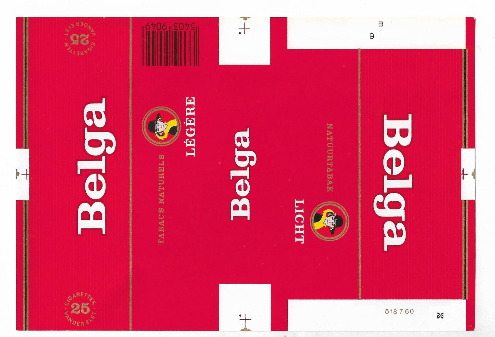 MARQUILLA BELGA 25 CIGARRILLOS BÉLGICA