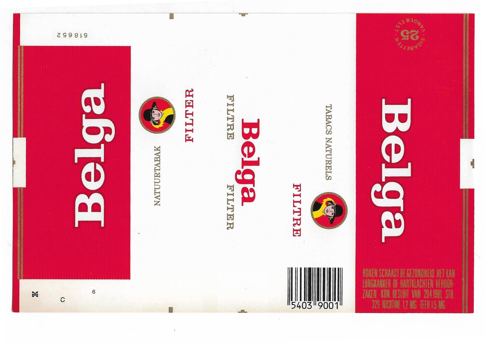 MARQUILLA BELGA 25 CIGARRILLOS BÉLGICA