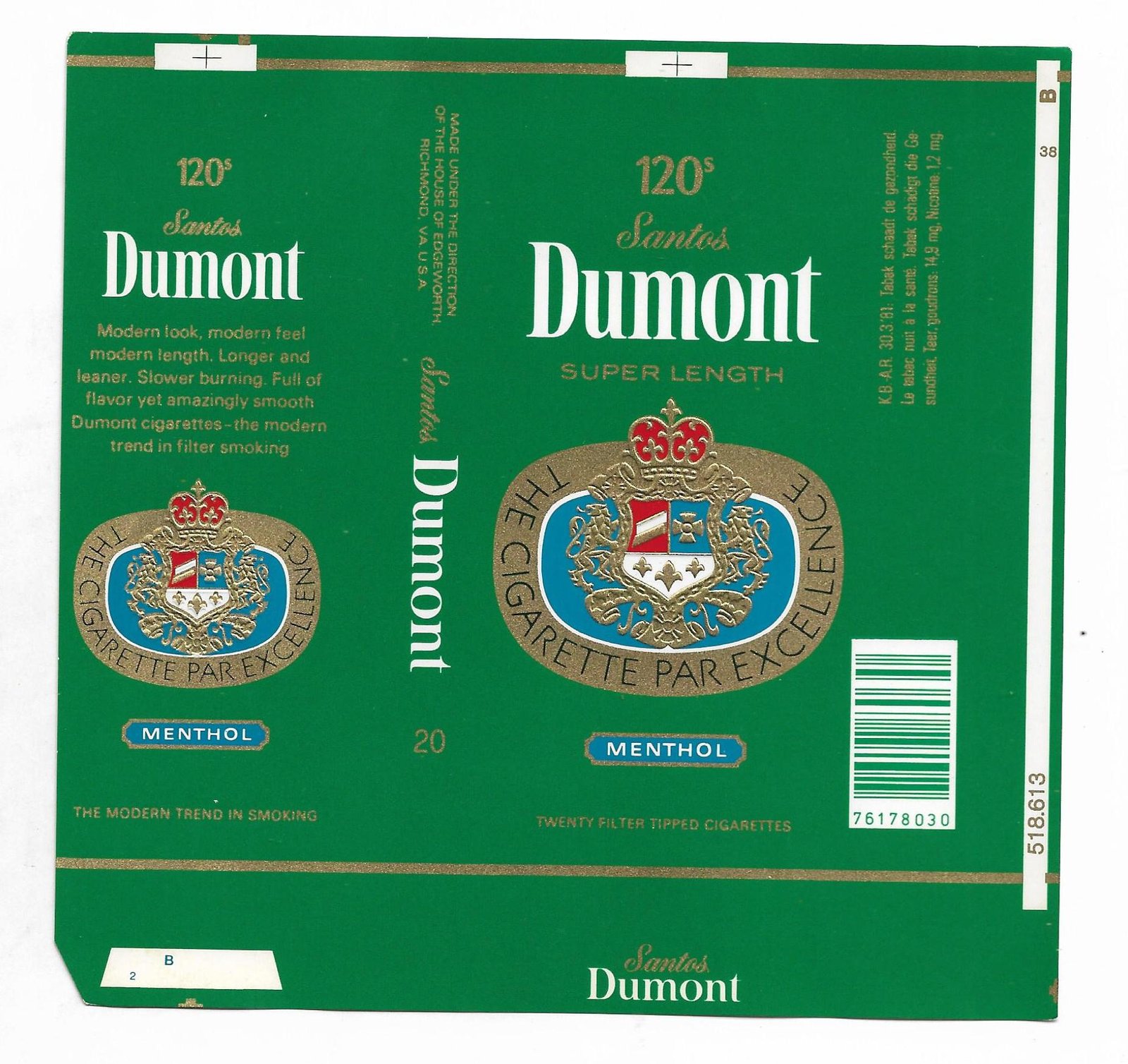 MARQUILLA DUMONT 20 CIGARRILLOS BÉLGICA