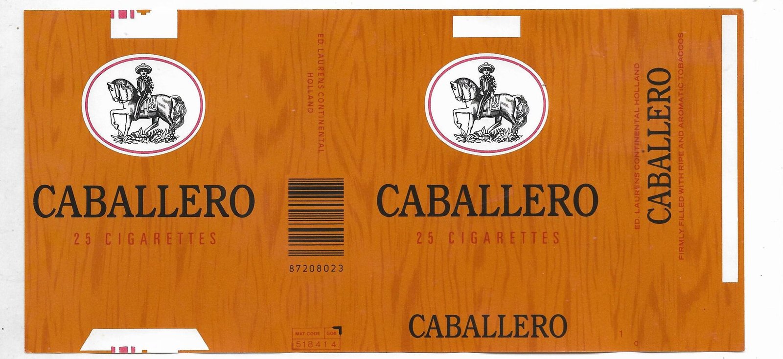 MARQUILLA CABALLERO 25 CIGARRILLOS HOLANDA