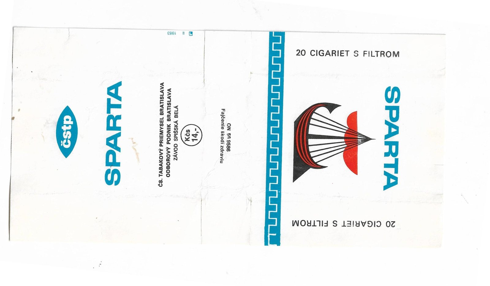 MARQUILLA SPARTA 20 CIGARRILLOS CHECOSLOVAQUIA