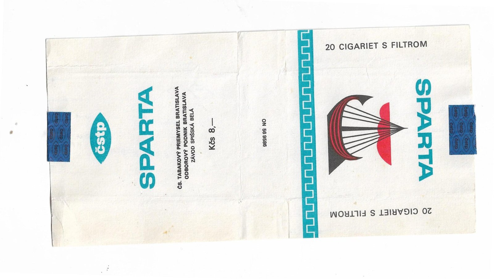 MARQUILLA SPARTA 20 CIGARRILLOS CHECOSLOVAQUIA